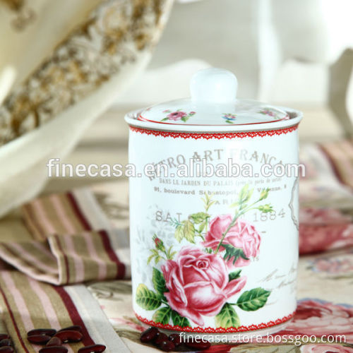 800CC Elegant New Bone China Floral Ceramic Canister set                
                                    Quality Assured